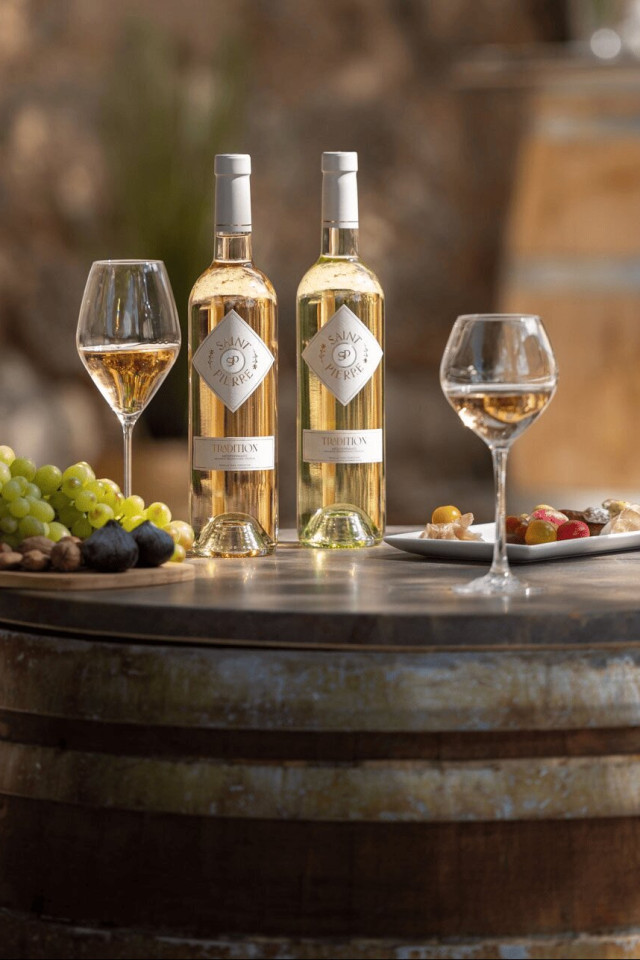 Vins blancs Tradition du Château Saint-Pierre (Var) en dégustation