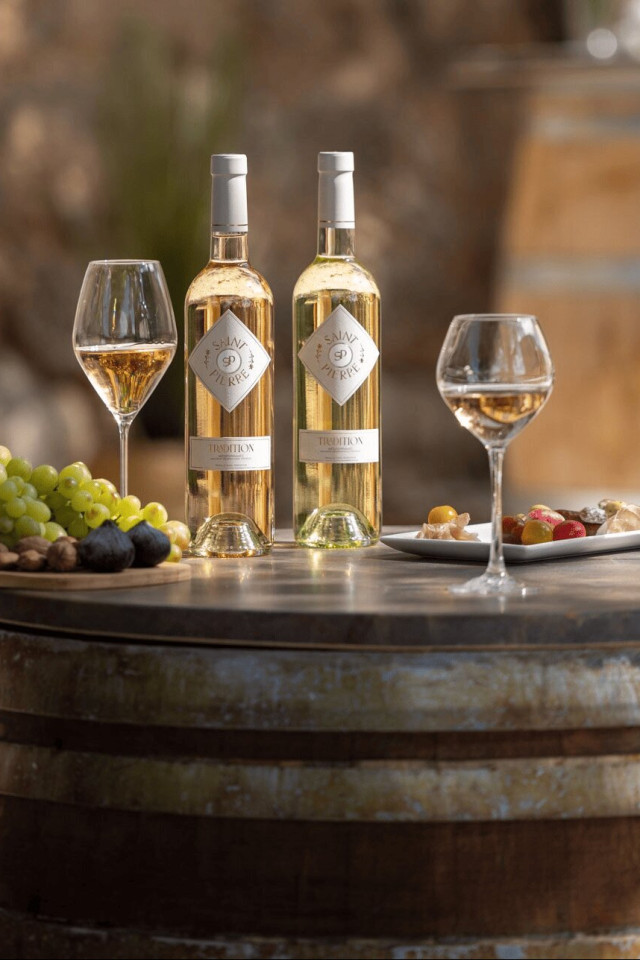 Tradition white wines from Château Saint-Pierre (Var) during a tasting