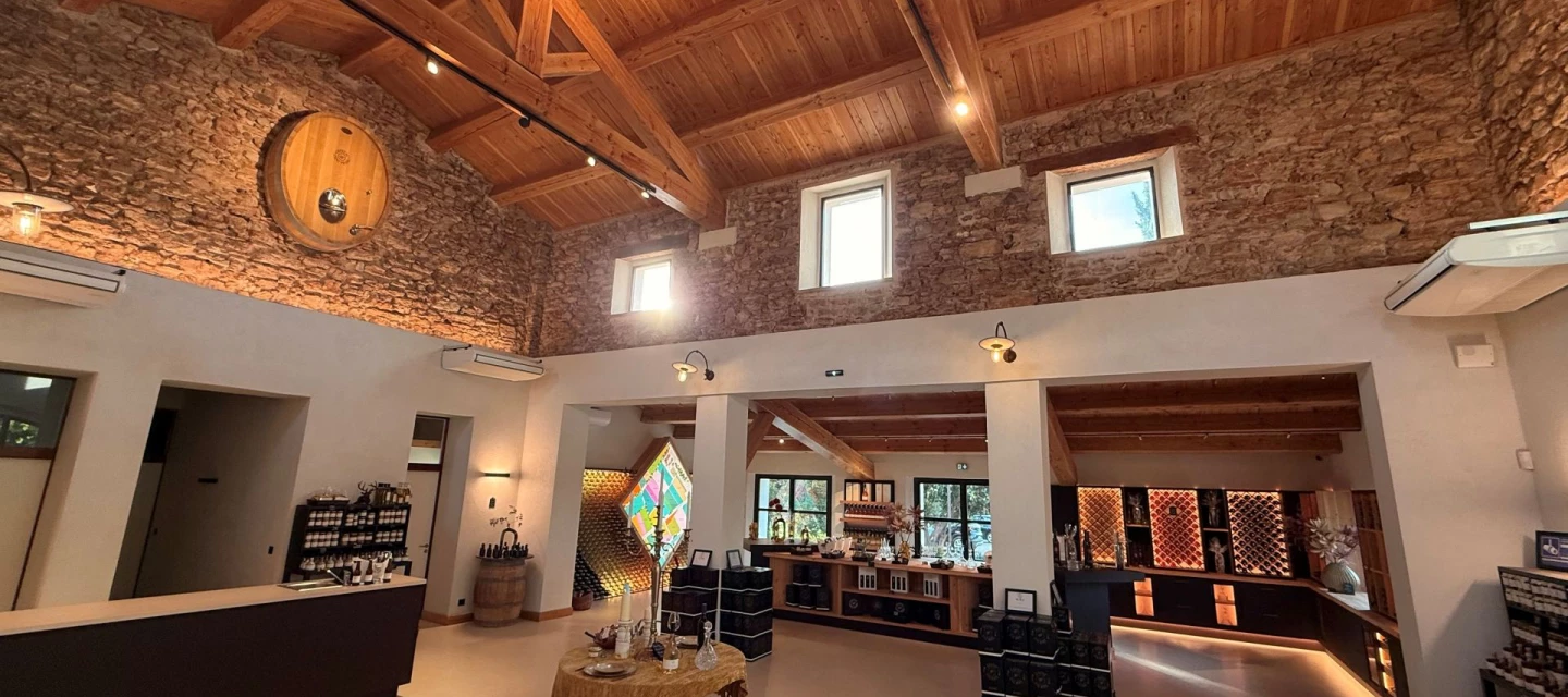 Wine tasting cellar at Château Saint-Pierre